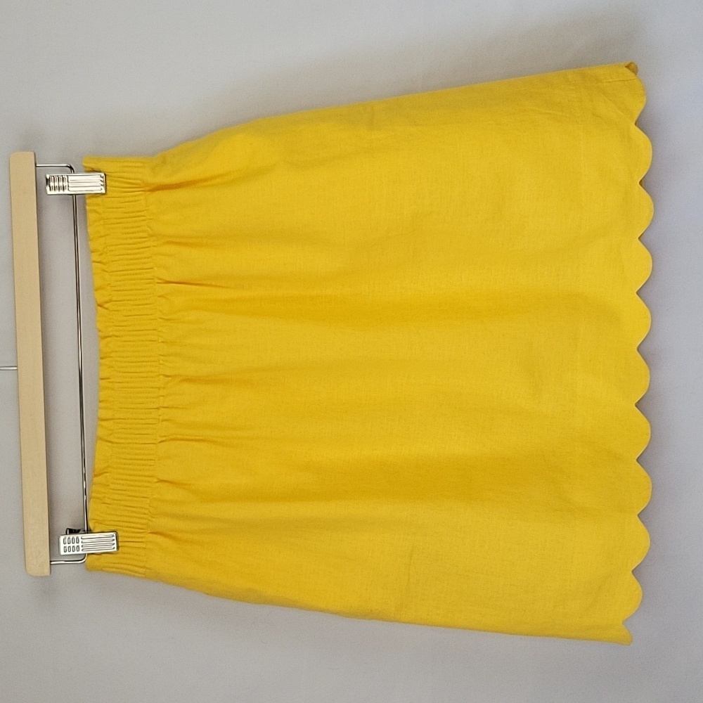 J.Crew Factory A-Line Skirt w/ Scalloped Hem Yellow Size 4 NWT